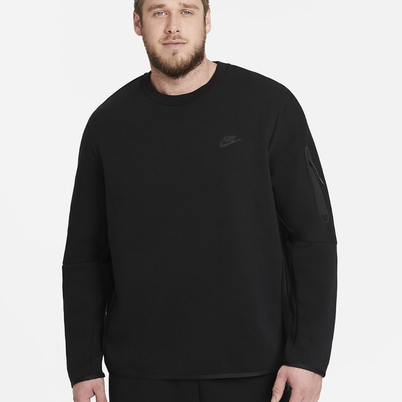 Nike Sportswear Tech Fleece Crew Sweatshirt 'Black- Large - Picture 5 of 16